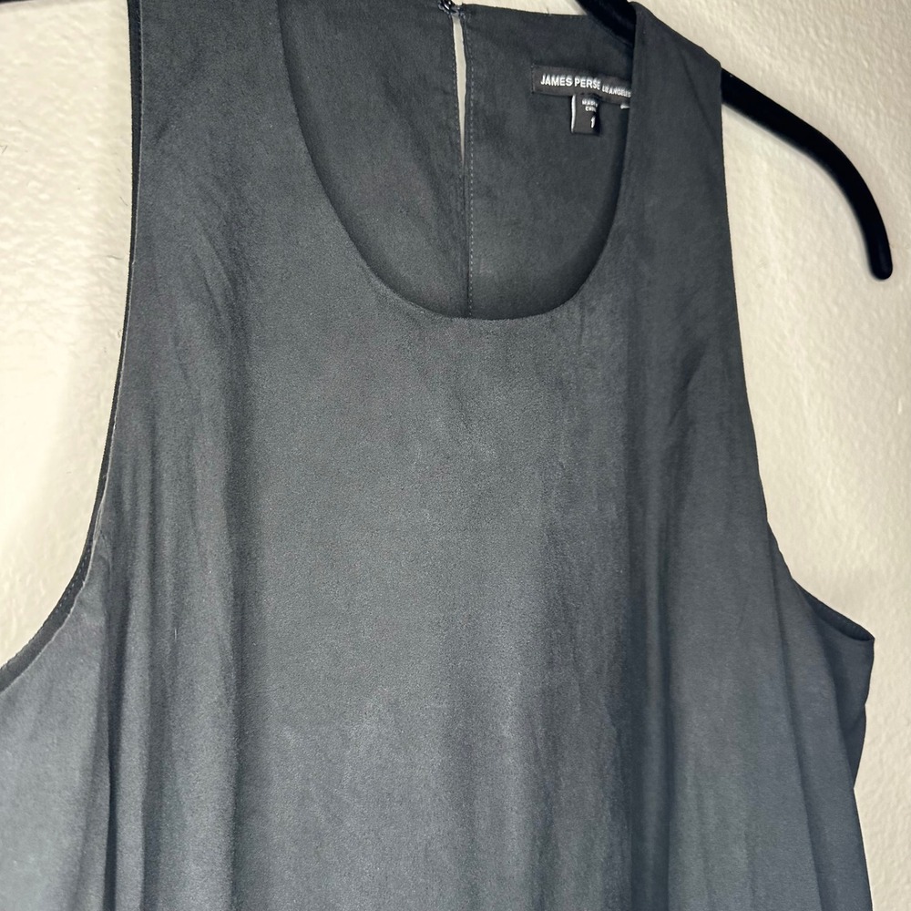 James‎ Perse Black Sueded Sleeveless Maxi Dress High Neck Pockets Sz 1 - Picture 4 of 10